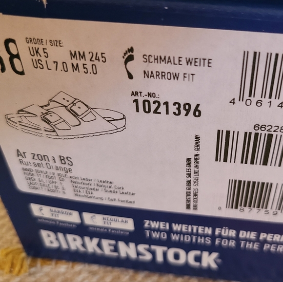 Birkenstock Arizona Soft Footbed Suede Sandal Orange Narrow - Picture 6 of 6